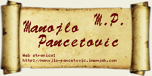 Manojlo Pančetović vizit kartica